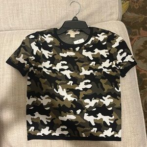 Michael Kors camo short sleeve shirt